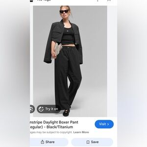 ALO Yoga Pinstripe Boxer Pants Size Small